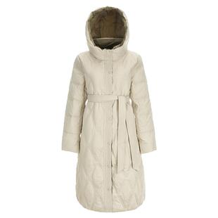 2025年冬Outlets正品 高端ZG系列系腰带加长款白鸭绒防寒羽绒服女