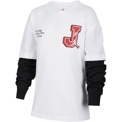 Nike/耐克正品JORDAN大童贴片风假两件式长袖T恤IF3738-100