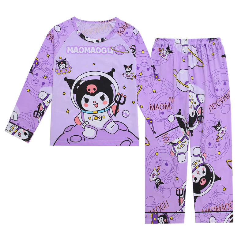 儿童睡衣春秋新款长袖卡通可爱库洛米女孩子可外穿女童家居服套装