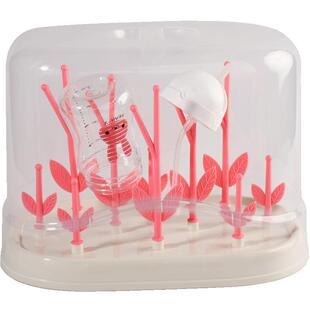 婴儿奶瓶沥水架带盖晾干架子放奶瓶收纳箱沥干置物支架防尘收纳盒