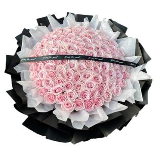 99朵粉玫瑰花束鲜花同城速递全国配送女友生日表白礼物成都广州店
