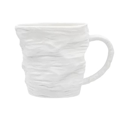 陶瓷褶皱马克杯小众创意咖啡杯碟