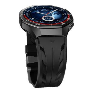 适用荣耀5pro手表带5ultra康赛FKM氟橡胶腕表带运动智能手表honor手表5钛合金扣男士高级表链