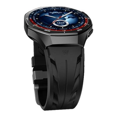 适用荣耀5pro手表带5ultra康赛FKM氟橡胶腕表带运动智能手表honor手表5钛合金扣男士高级表链