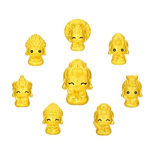 周大福十二生肖本命佛足金黄金转运珠EOR1146-1153多款可选