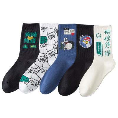中筒袜青少年吸汗ins潮学生纯棉
