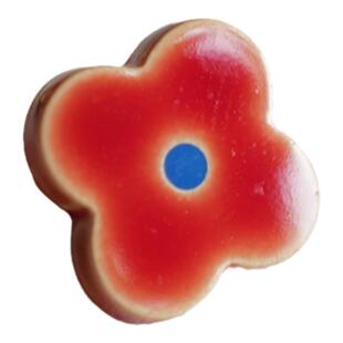 11mm 一颗价格英国Textile Garden红花蓝蕊树脂纽扣