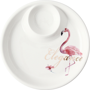 水饺子盘带醋碟碗瓷吃饺子专用的盘子创意家用子母菜盘薯条装虾盘