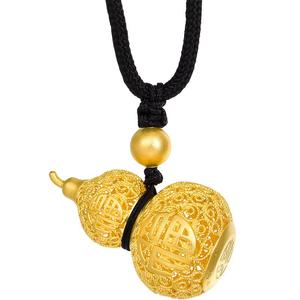 王安宇同款周生生古法黄金镂空葫芦项链福禄双全90852Z计价