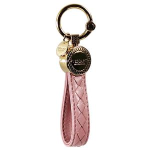 新款羊皮编织汽车钥匙扣女生可爱时尚钥匙链男士锁匙扣金镭射精致