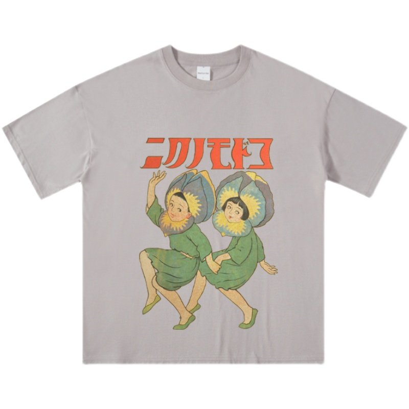 Earthman vip日系oldschool复古潮牌短袖T恤男女款落肩嘻哈宽松