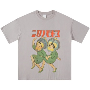 Earthman vip日系oldschool复古潮牌短袖T恤男女款落肩嘻哈宽松