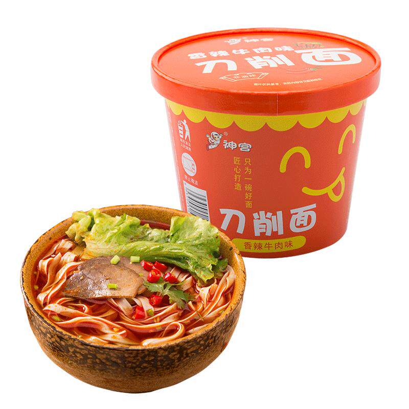 神宫香辣牛肉味爽滑非油炸刀削面