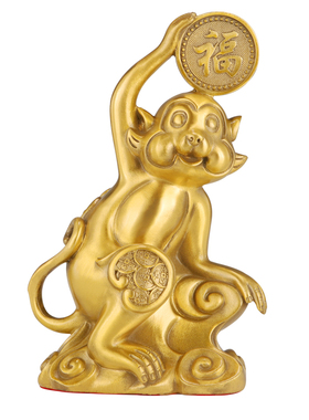 纯黄铜打造十二生肖铜猴吉祥物