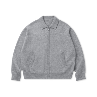 VMCL北极绒拉链翻领日系通勤毛衣针织开衫外套男秋24AW vermicell