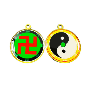 红人版黄铜31mm八卦万字符卍挂坠 太极图保平安补五行双面吊坠