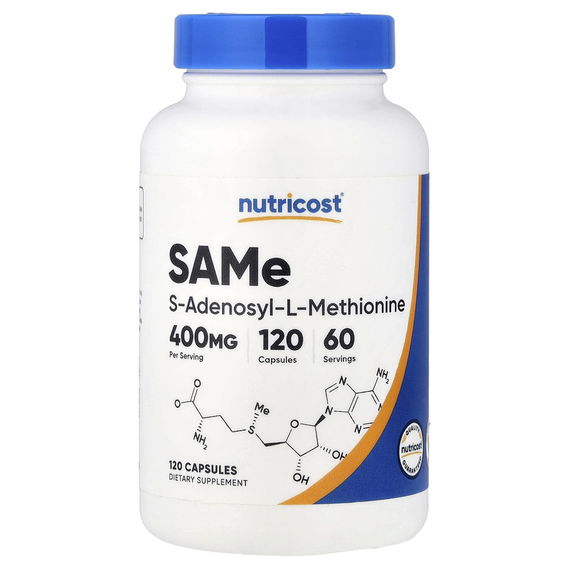 Nutricost SAMe S-腺苷-L-蛋氨酸胶囊支持情绪关节肝健康