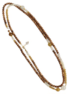 山木集【西子阳光】18K金老山檀0.4黑肉顶糖项链女款轻奢小众￥￥