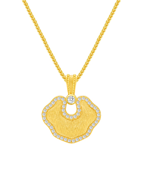 MITHAOL复古拉丝祥云如意锁项链女款轻奢小众高级感毛衣链女首饰