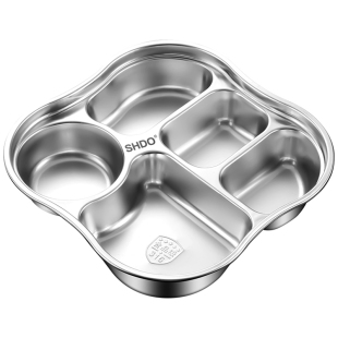 膳大皇316不锈钢加深餐盘分格大人带盖学生饭盒大号食堂快餐盘盒