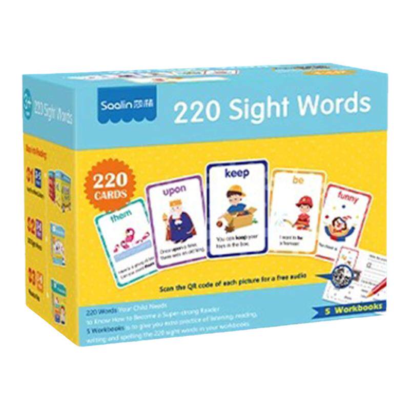 莎林沙林sight words英语高频词220闪卡自然拼读卡片教材单词卡