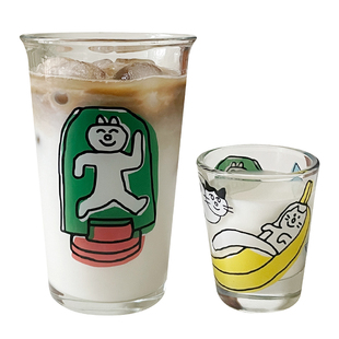 日式清酒杯子套装加厚迷你玻璃烧酒杯家用个性印花小酒杯白酒杯子