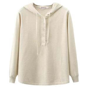 秋冬装新款连帽针织衫女外套胖mm大码宽松显瘦休闲纽扣长袖毛衣女