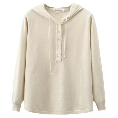 大码女秋冬装毛衣显瘦连帽针织衫