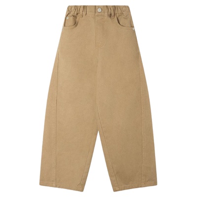 【华夫小狗】松弛感全棉百搭弯刀裤腊肠狗绣花牛仔裤子女童春装