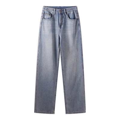 显瘦高腰直筒牛仔裤女春秋直筒裤