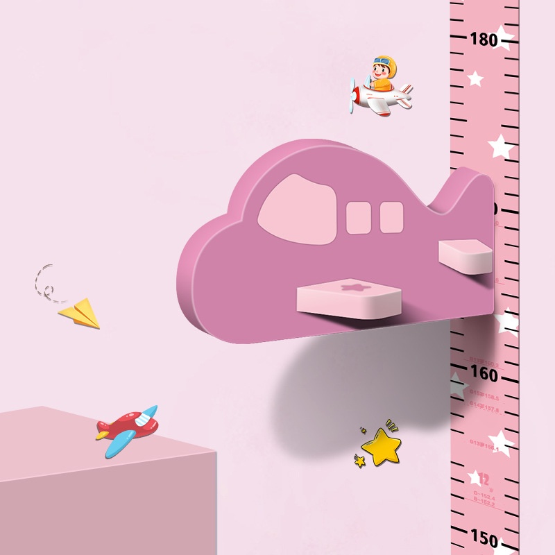3d立体飞机身高贴宝宝卡通吸墙可磁尺身高测量测量仪贴纸移除儿童