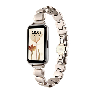 适用华为手环10/9手表带链8nfc版夏天新款7手腕带高级感金属6pro替换表链荣耀电子智能运动手链八九十代band9