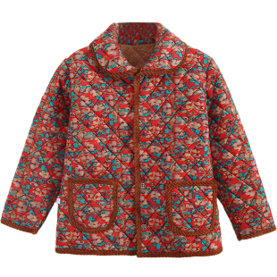 冬季棉衣加绒加厚女士翻领棉袄中老年加肥妈妈花棉服防寒外套东北