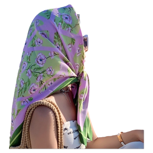 法式辣妹碎花丝巾女2025新款绑发带包头巾夏日海边沙滩防晒小方巾