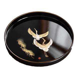 日本非遗漆器茶盘轻奢现代高级感小型一人漆盘日式家用小罐茶托盘