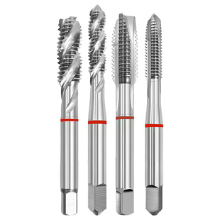 进口白色红圈机用丝锥钢铁铝件不锈钢先端螺旋含钴机用丝攻丝锥