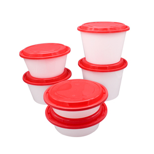 一次性快餐盒乳白汤碗美式Y900带盖圆形1750ml圆桶打包盒便当饭盒