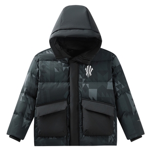 欧文系列安踏儿童男童羽绒服2025年冬款上新舒适保暖三防羽绒外套