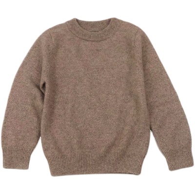 自制秋冬儿童羊绒衫男女宝宝毛衣纯色100山羊绒圆领基础款亲子