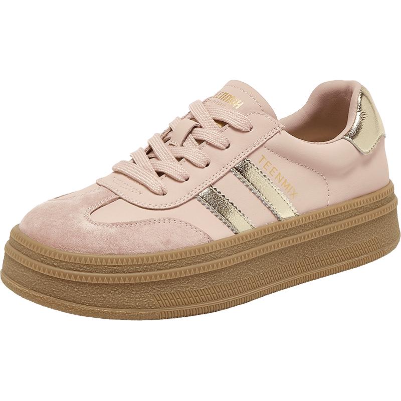天美意复古休闲厚底德训