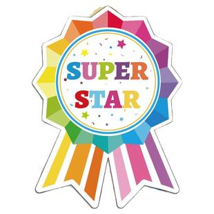 勋章贴纸儿童奖励不干胶贴学生进步奖品幼儿园小红花英语教具大号
