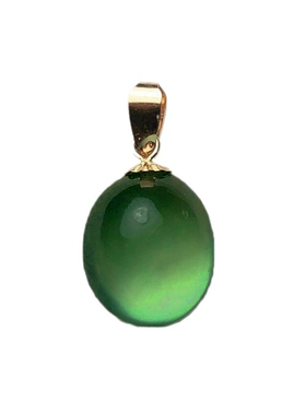 新款镀18K玫瑰金天然葡萄石吊坠女轻奢起荧光清新锁骨链生日礼物