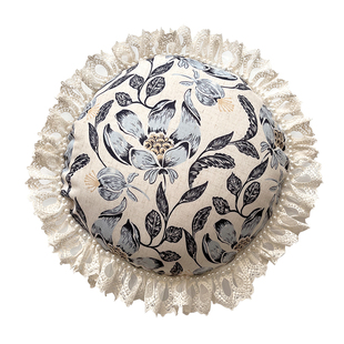 法式复古沙发抱枕靠垫亚麻轻奢高档客厅美式田园花卉玉兰花腰枕套