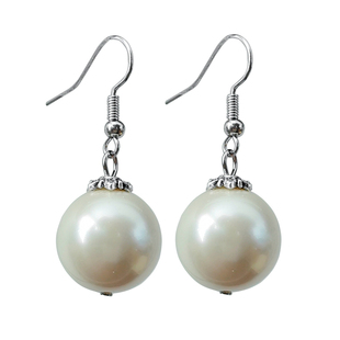 12-16MM大贝珠耳坠女 优雅气质名媛风耳饰白色仿珍珠经典单珠耳环