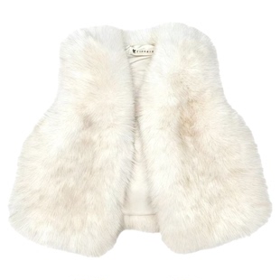 儿童保暖毛绒绒马甲女童冬季棉衣外套女孩洋气小马夹宝宝加厚背心