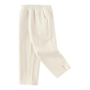 巴拉巴拉童装儿童长裤加绒提花针织裤秋冬裤子开叉时尚保暖洋气潮