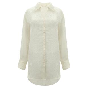 COCOBELLA[璀璨星河]轻奢风重工烫钻肌理衬衫宽松气质上衣SR3036B