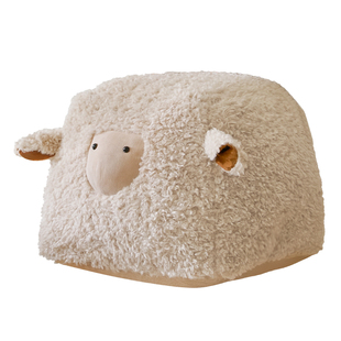 蜡笔派羊咩咩坐墩客厅懒人换鞋凳搁脚凳多功能软凳玩偶乔迁礼物L