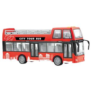 儿童公交车玩具大号可开门公共汽车模型旅游巴士双层敞篷观光宝宝