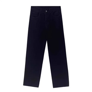 白色裤子女款直筒牛仔裤胖mm大码春季高腰显瘦宽松垂感休闲阔腿裤